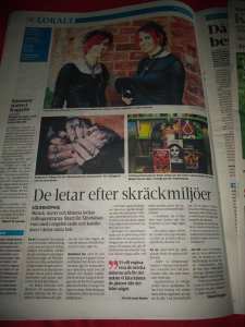 full page article in Norrkoping tidningar